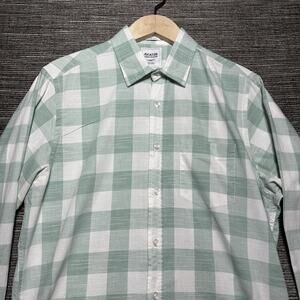 Aviator Shirt Men's 2 Green Plaid Long Sleeve Button Up Slim Fit Made Brazil